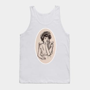 girl holding the chin Tank Top